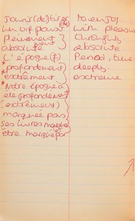 Lot #80 Princess Diana's French Lesson Book With Extensive Handwriting: Diana's French vocab notebook from finishing school - Image 11