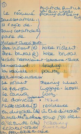 Lot #80 Princess Diana's French Lesson Book With Extensive Handwriting: Diana's French vocab notebook from finishing school - Image 12