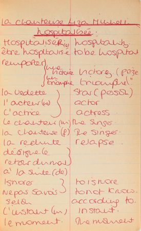 Lot #80 Princess Diana's French Lesson Book With Extensive Handwriting: Diana's French vocab notebook from finishing school - Image 13