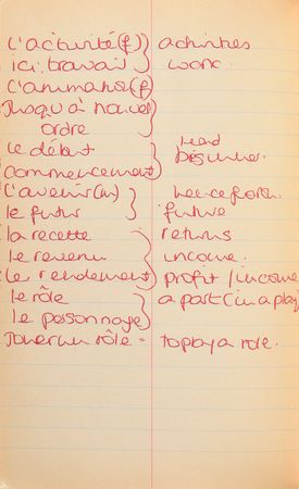 Lot #80 Princess Diana's French Lesson Book With Extensive Handwriting: Diana's French vocab notebook from finishing school - Image 14