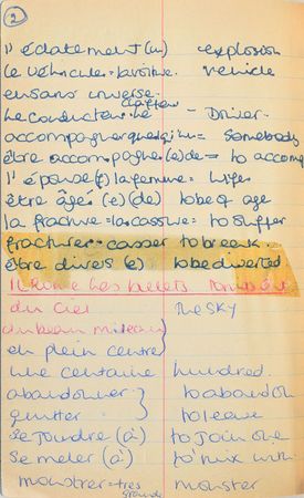 Lot #80 Princess Diana's French Lesson Book With Extensive Handwriting: Diana's French vocab notebook from finishing school - Image 15