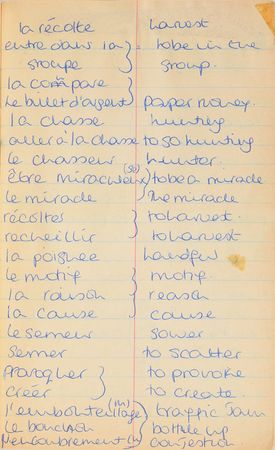 Lot #80 Princess Diana's French Lesson Book With Extensive Handwriting: Diana's French vocab notebook from finishing school - Image 16