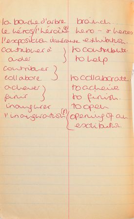 Lot #80 Princess Diana's French Lesson Book With Extensive Handwriting: Diana's French vocab notebook from finishing school - Image 21