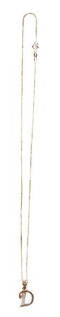 Lot #104 Princess Diana's Personally-Owned and -Worn Letter 'D' Silver Necklace: Diana's 