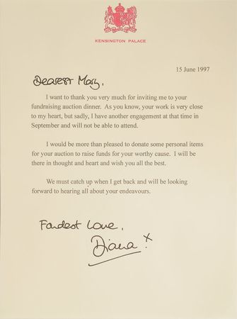 Lot #104 Princess Diana's Personally-Owned and -Worn Letter 'D' Silver Necklace: Diana's 