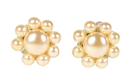 Lot #109 Princess Diana Personally-Owned and -Worn Pearl Earrings: The future princess's clip-on pearls - Image 1