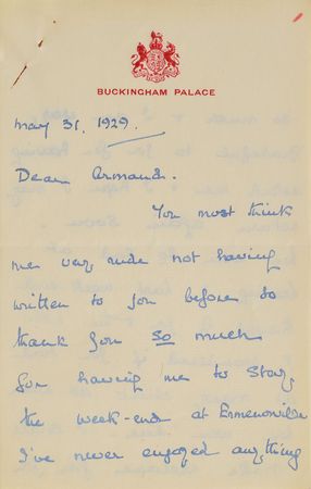Lot #32 Prince George, Duke of Kent Autograph Letter Signed - Image 1