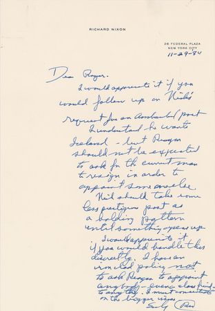 Lot #7020 Richard Nixon Handwritten Letter Signed