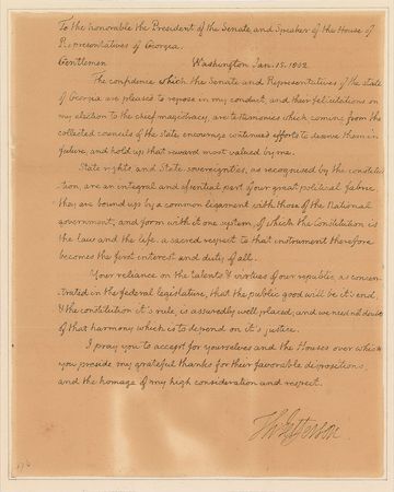 Lot #7008 Thomas Jefferson Autograph LetterSigned