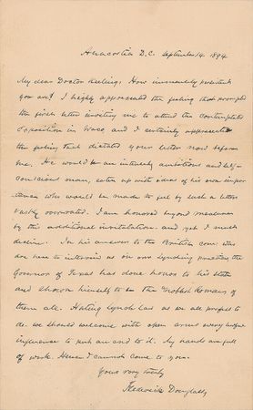 Lot #7028 Frederick Douglass Autograph Letter Signed - Image 1