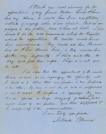 Lot #7010 Millard Fillmore Autograph Letter Signed - Image 3