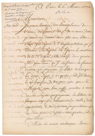 Lot #7040 John Law Signed Letter