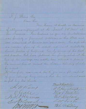 Lot #7035 Mark Hopkins Signed Letter - Image 1