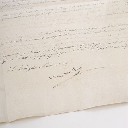 Lot #215 Napoleon: Illuminated heraldic arms granted to a Napoleonic prefect - Image 4