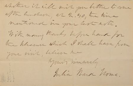 Lot #456 Julia Ward Howe Handwritten Letter Signed - Image 4