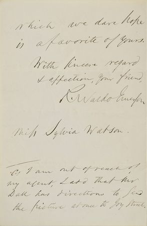 Lot #426 Ralph Waldo Emerson Handwritten Letter Signed - Image 2