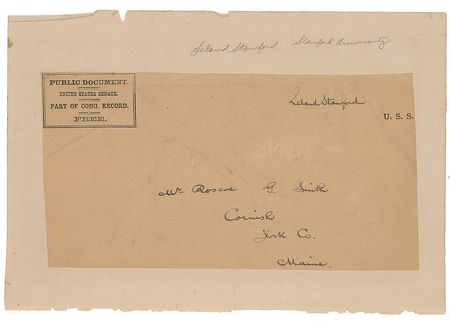 Lot #299 Leland Stanford Free Frank - Image 1
