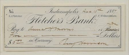 Lot #150 Benjamin Harrison Check - Image 2