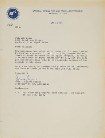 Lot #356 Neil Armstrong Signed Photograph - Image 2