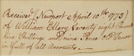 Lot #171 William Ellery Signed Document - Image 2