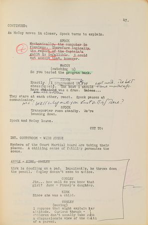 Lot #604 Star Trek: Production-used working script for Star Trek's 