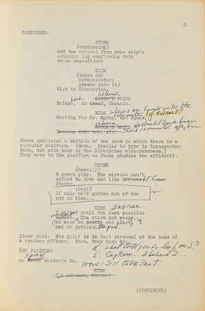 Lot #604 Star Trek: Production-used working script for Star Trek's 