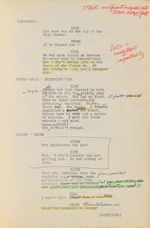 Lot #604 Star Trek: Production-used working script for Star Trek's 