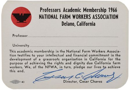 Lot #254 Cesar Chavez Membership Card - Image 1