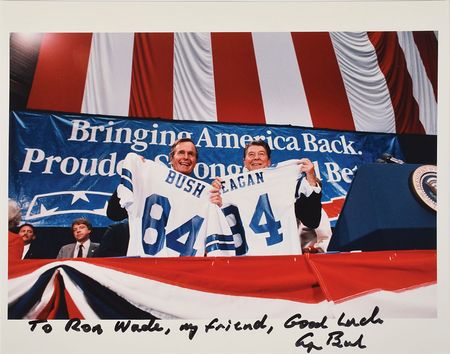 Lot #135 George and George W. Bush: Dallas Cowboys jersey belonging to the Bushes - Image 5