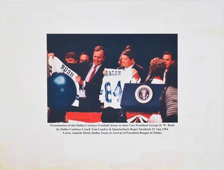 Lot #135 George and George W. Bush: Dallas Cowboys jersey belonging to the Bushes - Image 10