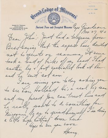 Lot #122 Harry S. Truman: Masonic collection signed by Truman, a 33° Past Grand Master - Image 3