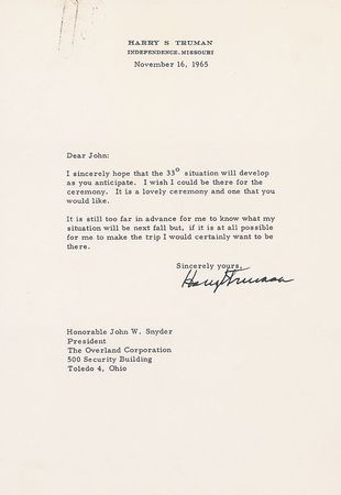 Lot #122 Harry S. Truman: Masonic collection signed by Truman, a 33° Past Grand Master - Image 4