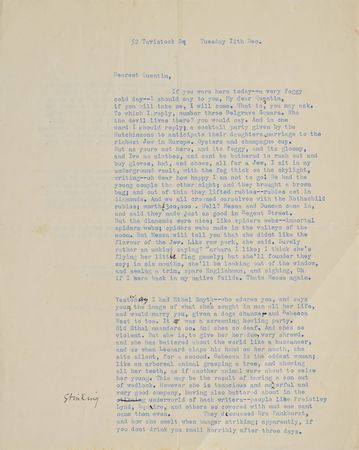 Lot #441 Virginia Woolf: Lengthy, hand-corrected letter from Woolf to her nephew - Image 1