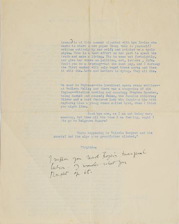 Lot #441 Virginia Woolf: Lengthy, hand-corrected letter from Woolf to her nephew - Image 2