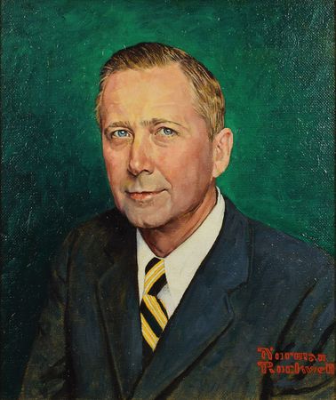 Lot #386 Norman Rockwell: Original oil painting by Norman Rockwell?a distinguished 1971 portrait - Image 2