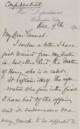 Lot #323 William Belknap Handwritten Letter Signed - Image 1