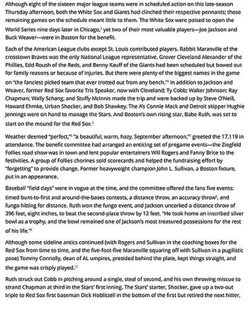 Lot #757 Boston Red Sox vs. All Stars: 1917: Game-used baseball from the 1917 Tim Murnane Benefit—played in by Babe Ruth, Ty Cobb, Walter Johnson, and Shoeless Joe Jackson - Image 15