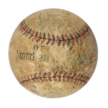 Lot #757 Boston Red Sox vs. All Stars: 1917: Game-used baseball from the 1917 Tim Murnane Benefit—played in by Babe Ruth, Ty Cobb, Walter Johnson, and Shoeless Joe Jackson - Image 17