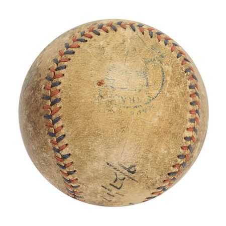 Lot #757 Boston Red Sox vs. All Stars: 1917: Game-used baseball from the 1917 Tim Murnane Benefit—played in by Babe Ruth, Ty Cobb, Walter Johnson, and Shoeless Joe Jackson - Image 18