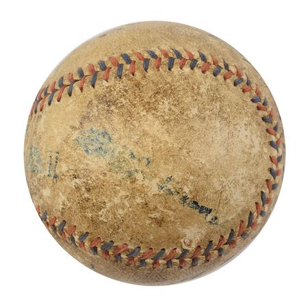 Lot #757 Boston Red Sox vs. All Stars: 1917: Game-used baseball from the 1917 Tim Murnane Benefit—played in by Babe Ruth, Ty Cobb, Walter Johnson, and Shoeless Joe Jackson - Image 20