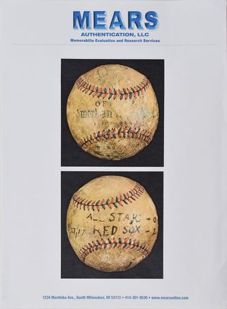 Lot #757 Boston Red Sox vs. All Stars: 1917: Game-used baseball from the 1917 Tim Murnane Benefit—played in by Babe Ruth, Ty Cobb, Walter Johnson, and Shoeless Joe Jackson - Image 22