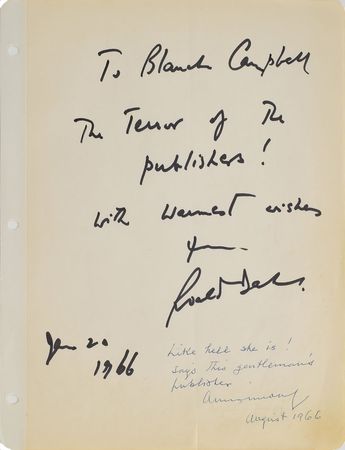 Lot #450 Roald Dahl Signature - Image 1