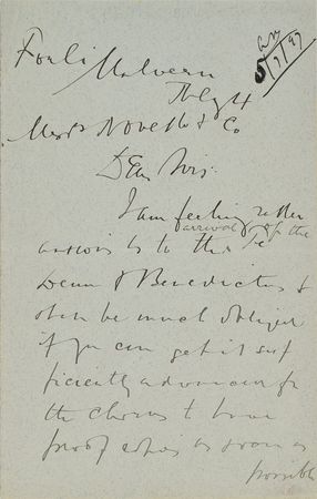 Lot #470 Edward Elgar: The composer anxiously awaits 