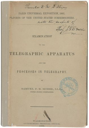 Lot #19 Samuel F. B. Morse: Morse presents a copy
