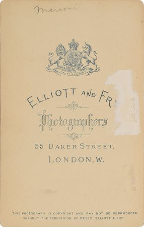 Lot #39 Guglielmo Marconi: Uncommon cabinet card of the wireless pioneer - Image 2