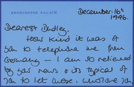Lot #223 Princess Diana Handwritten Letter Signed - Image 1