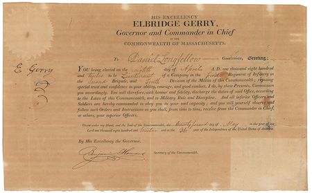 Lot #172 Elbridge Gerry Signed Document - Image 1