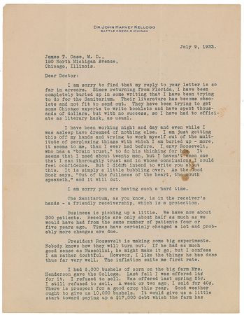Lot #59 John Harvey Kellogg: 