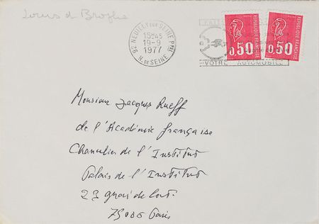Lot #77 Louis de Broglie Handwritten Letter Signed - Image 3