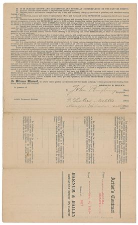 Lot #602 John Ringling: Ringling hires the Melillo Sisters for 